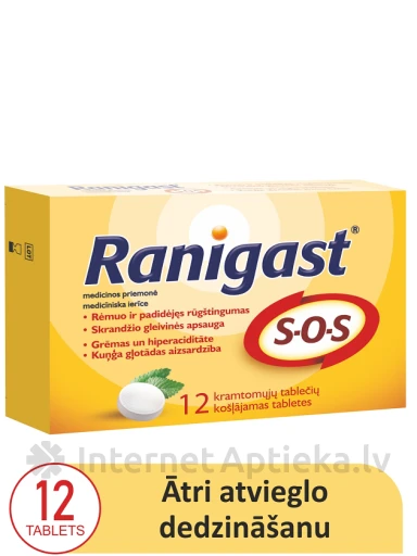 Ranigast SOS, 12 košļājamās tabletes | internetaptieka.lv