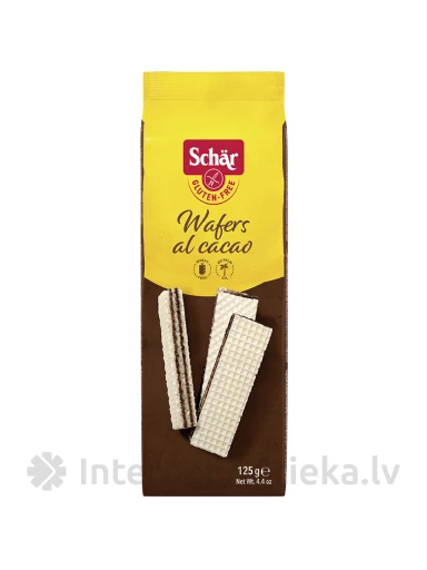 Schär Wafers al caccao безглютеновые вафли с кремом какао, 125 г | internetaptieka.lv