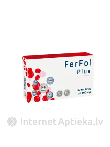 FerFol Plus 600 mg, 30 tabletes | internetaptieka.lv
