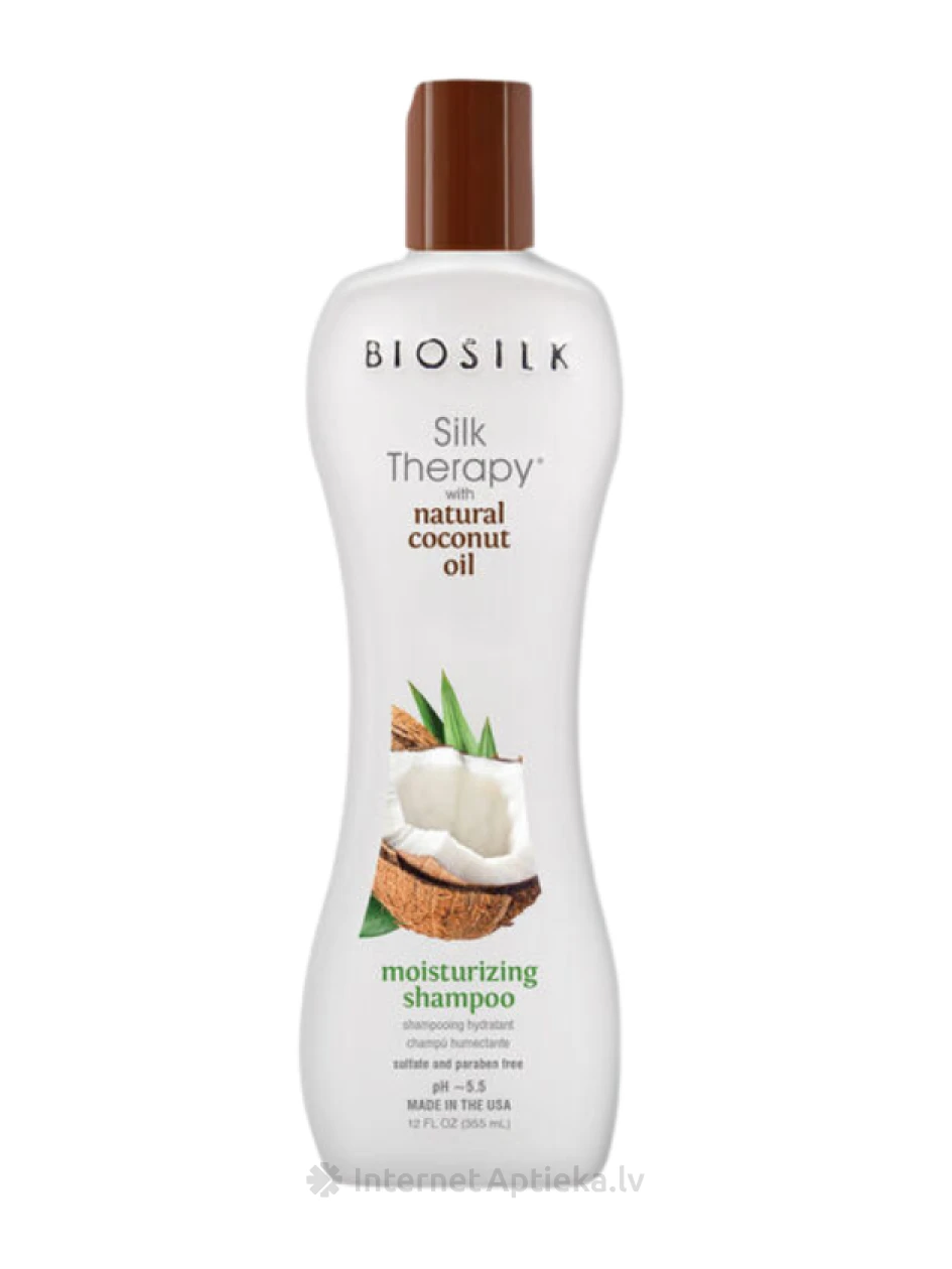 BioSilk Silk Therapy su natūraliu kokosų aliejumi Drėkinamasis šampūnas - šampūnas, 355 ml | internetaptieka.lv