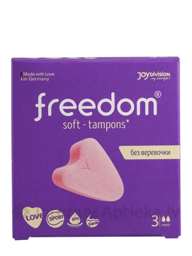 FREEDOM тампоны женские гигиенические без веревочки, мини, 3 шт. | internetaptieka.lv