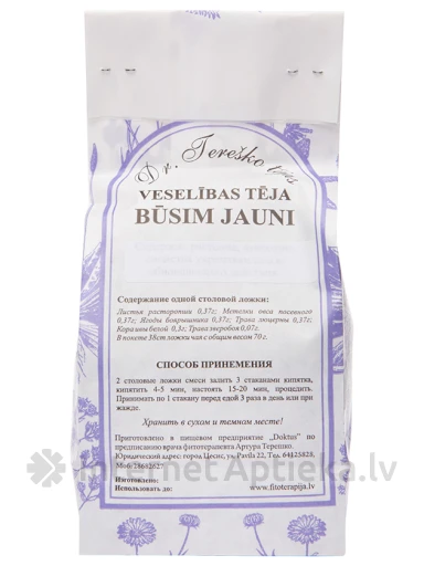 Dr.Tereško Veselība tēja Būsim Jauni, 70 g | internetaptieka.lv