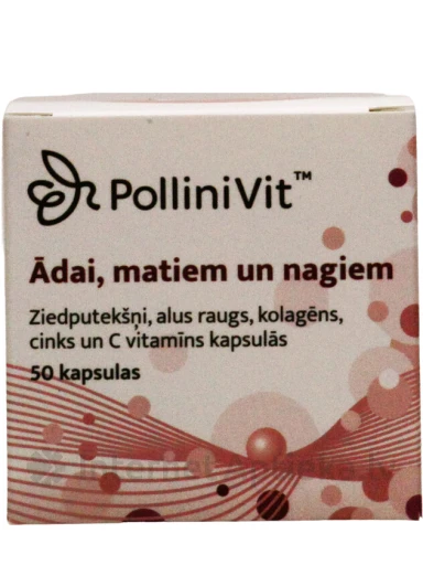 Pollinivit vitamīni ādai, matiem, nagiem, 50 kapsulas | internetaptieka.lv