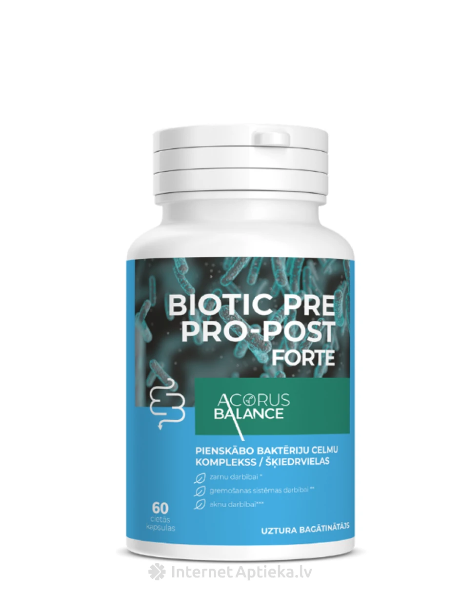 Acorus Balance Biotic PRE-PRO-POST FORTE kapsulas, 60 gb. | internetaptieka.lv