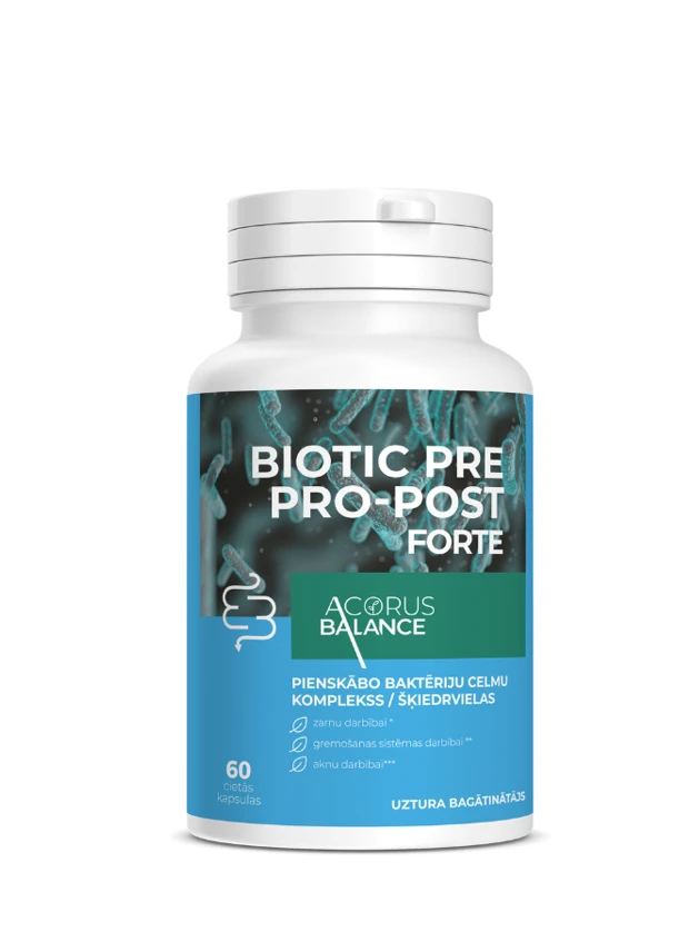 ACORUS BALANCE Biotic Pre-Pro-Post Forte kapsulas, 60 gab.