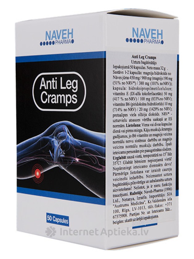 Naveh Anti Leg Cramps 50 Kapsulas Internetaptieka Lv