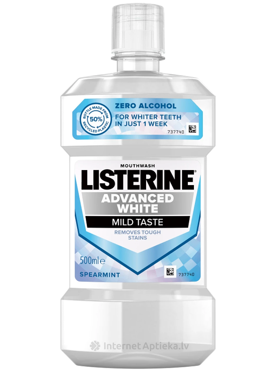 LISTERINE Advanced White средство для полоскания рта, 500 мл | internetaptieka.lv