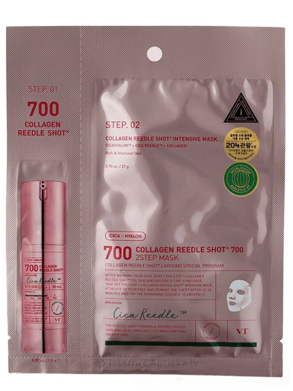 VT Cosmetics COLLAGEN REEDLE SHOT 700 2-STEP Näomask | internetaptieka.lv