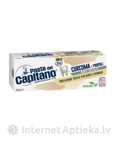 Pasta del Capitano zobu pasta ar kurkumu un propolisu, 75 ml | internetaptieka.lv