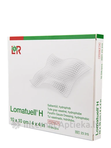 Стерильная парафиновая сеточка Lomatuell H, 10 см x 10 см | internetaptieka.lv