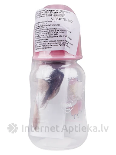 Canpol pudelīte - plastmasas, 3m+ (rozā), 120 ml | internetaptieka.lv