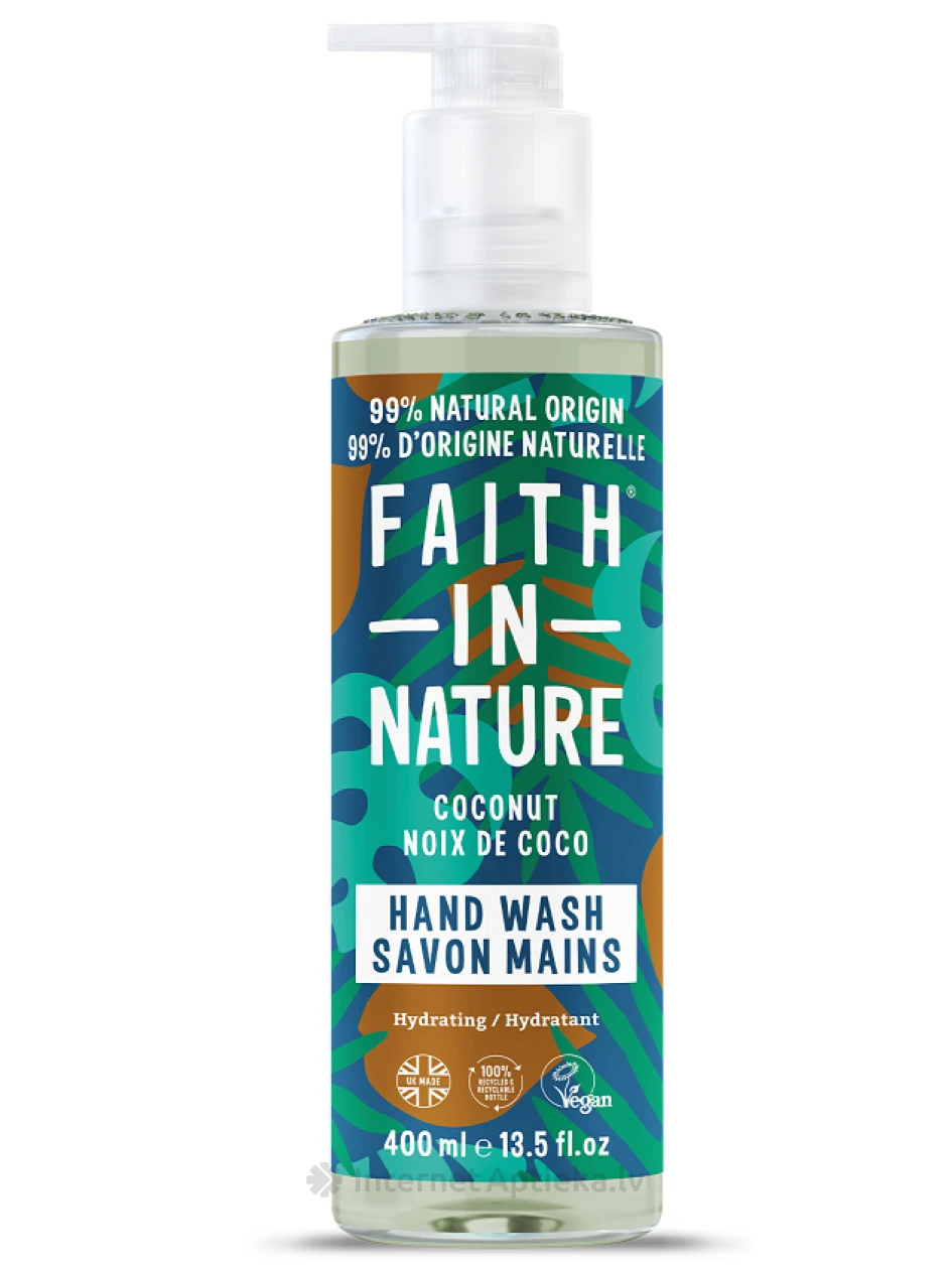FAITH IN NATURE Šķidrās roku ziepes Coconut, 400 ml | internetaptieka.lv