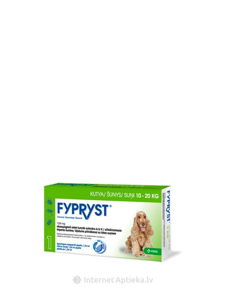 Fyprist 134 мг раствор для собак 10-20 кг, 1 шт. | internetaptieka.lv