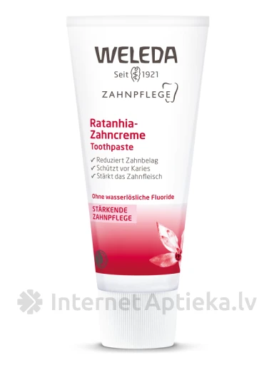 Weleda Ārstnieciskā zobu pasta ar ratāniju, 75 ml | internetaptieka.lv