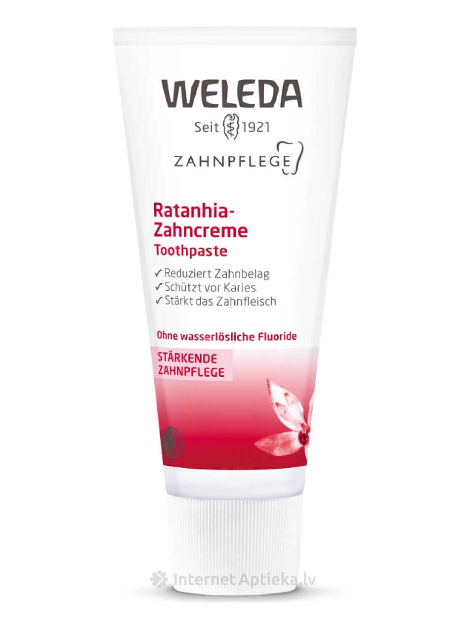 Weleda лечебная зубная паста с ратанией, 75 мл | internetaptieka.lv