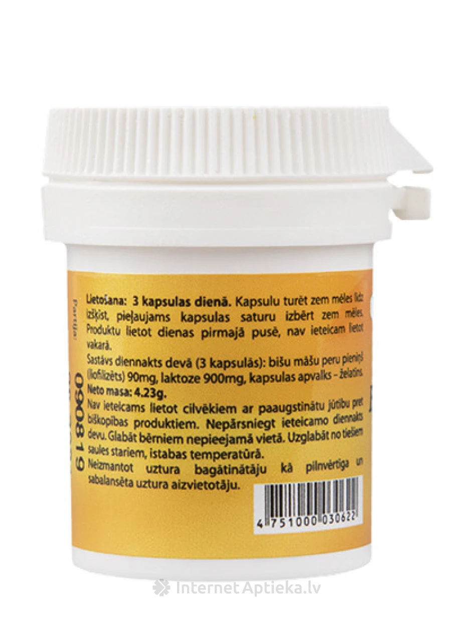 Пчелиное маточное молочко 30 мг, 10 капсул | internetaptieka.lv