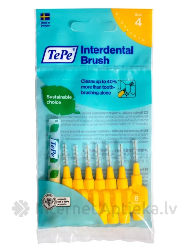 TePe Interdental Brush hambavaheharjad 0,7 mm, kollane, 8 tk | internetaptieka.lv