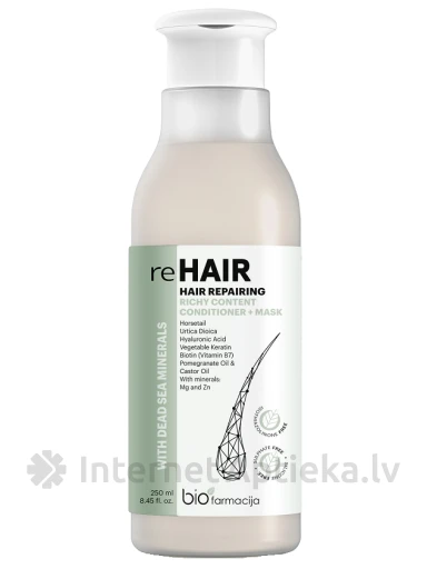 Biofarmacija reHAIR atjaunojošs kondicionieris-maska ar biotīnu (B7), 250 ml | internetaptieka.lv