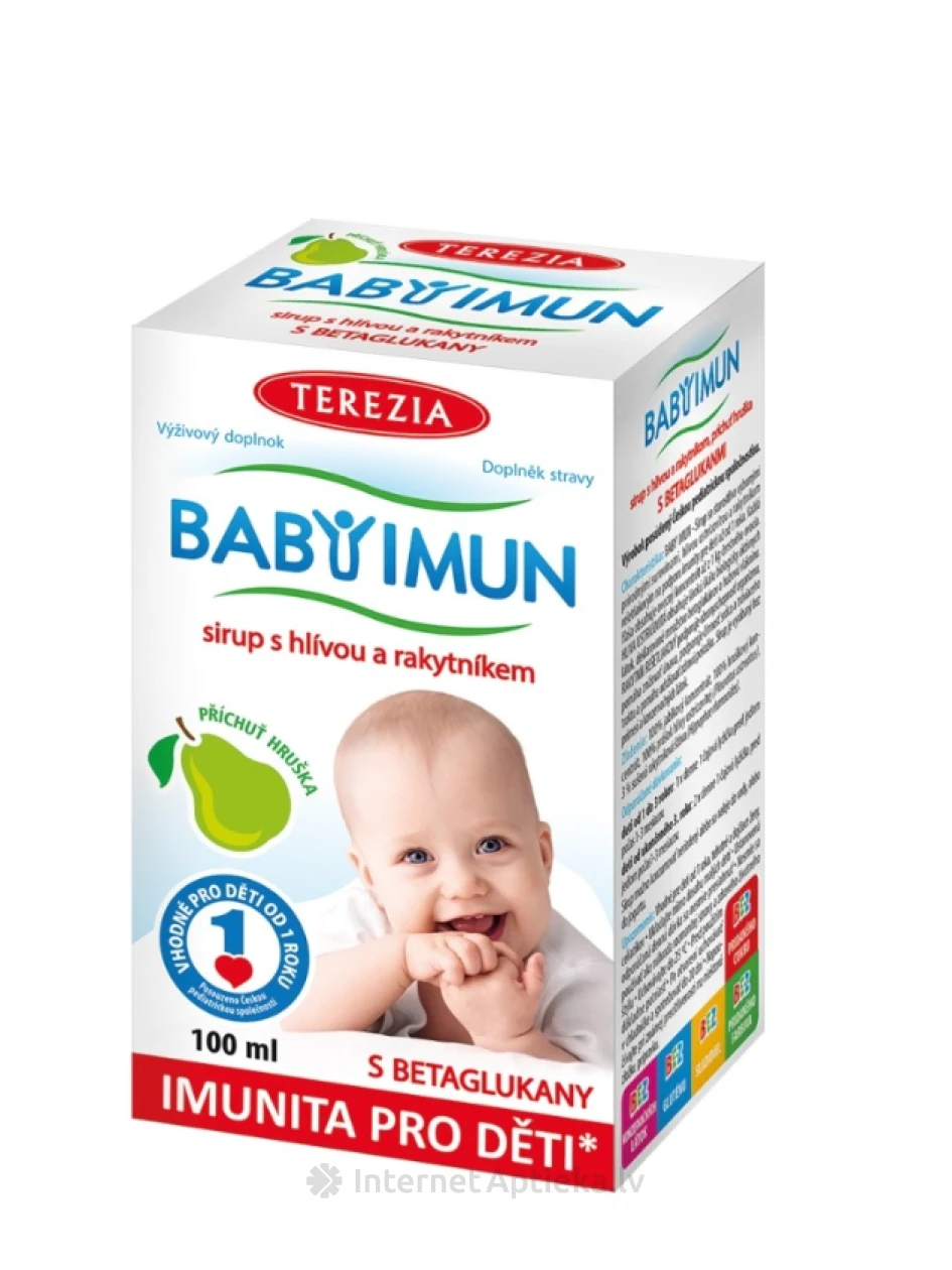 Terezia Imun bērniem ar Austersēnēm bumbieru garšu sīrups, 100 ml | internetaptieka.lv