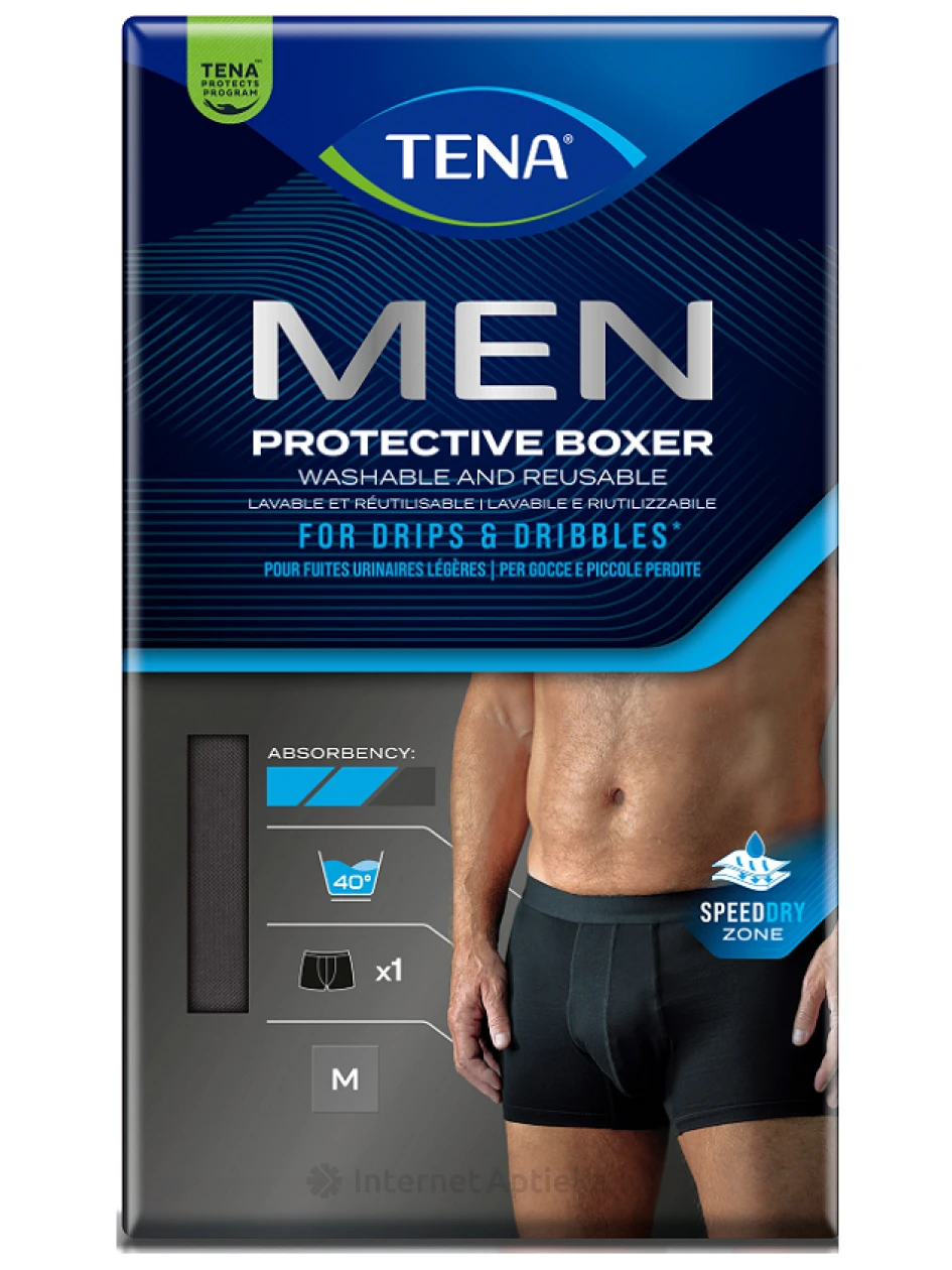 TENA MEN Prot Boxer Black M, 1 gb. | internetaptieka.lv