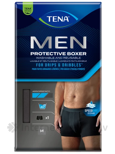 TENA MEN Prot Boxer Black M, 1 gb. | internetaptieka.lv