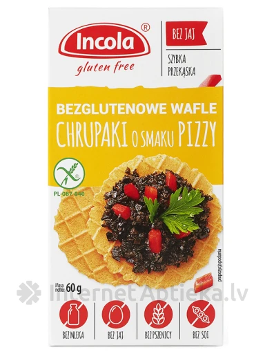 Incola Chrupaki Pizza Bezglutēna Vafeles Ar picas garšu, 60 g | internetaptieka.lv