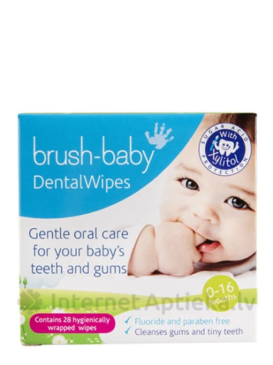Brush-Baby pašsadalošās smaganu salvetes 0-16M, 28 gb. | internetaptieka.lv