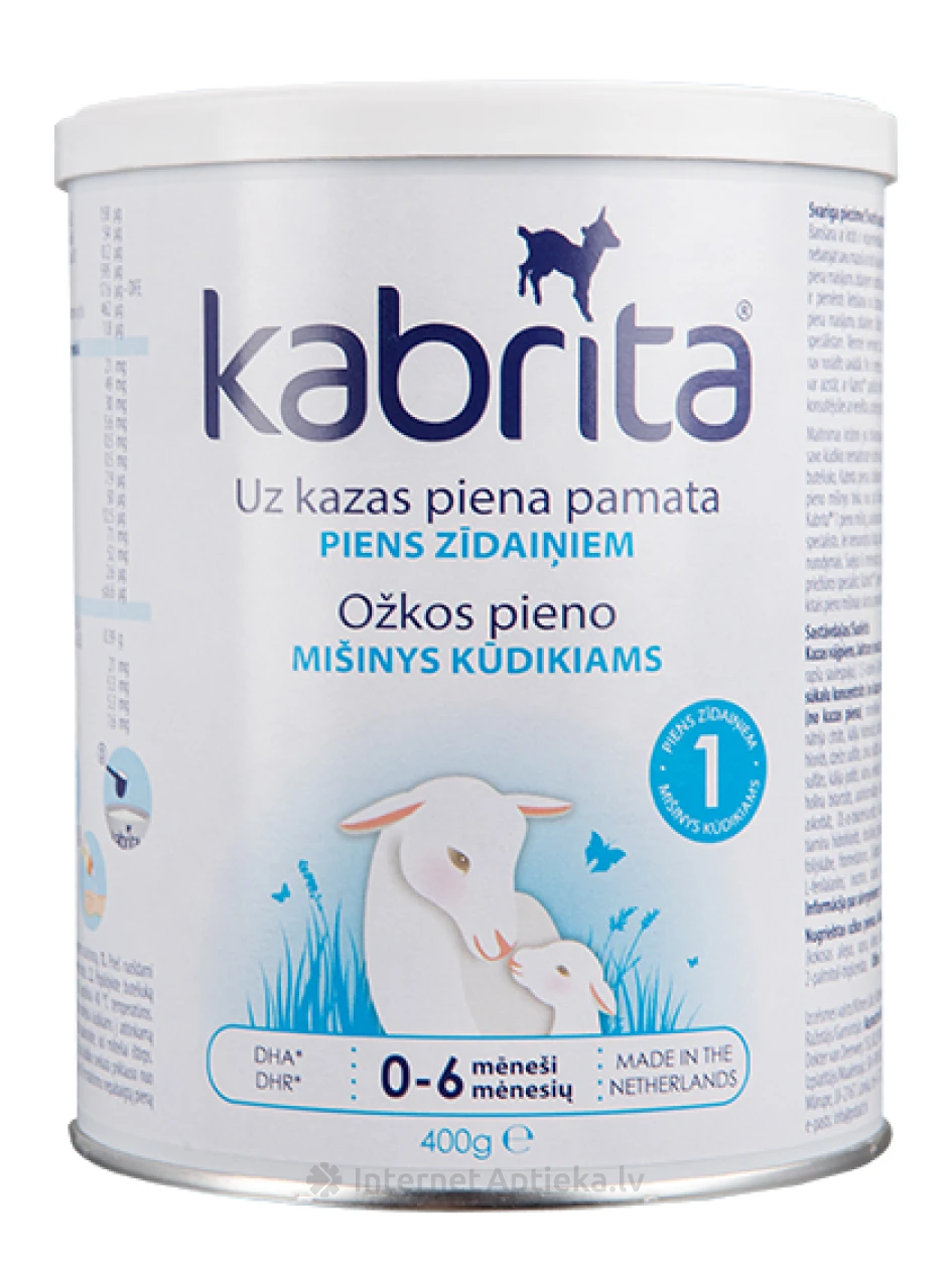 Kabrita 1 Piimasegu kitsepiimast paremaks seedimiseks alates 0 kuust, 400 g | internetaptieka.lv