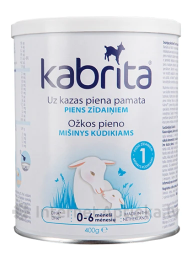 Piena maisījums Kabrita 1 no kazas piena labākai gremošanai no 0 mēnešiem, 400 g | internetaptieka.lv