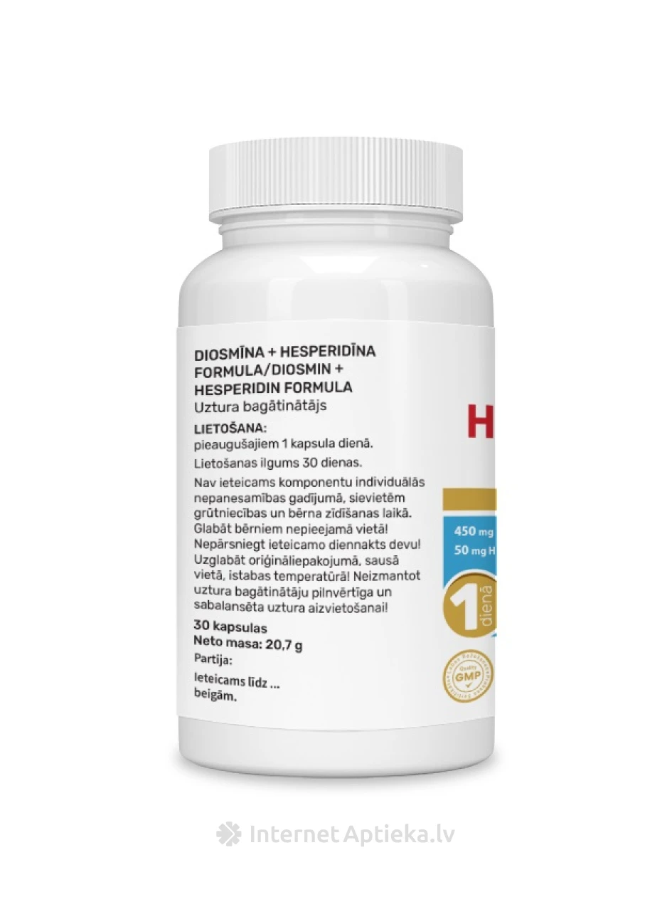 Diosmiin + Hesperidiin valem, 30 kapslit | internetaptieka.lv