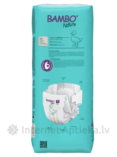 BAMBO NATURE mähkmed suurus 7, 18+ kg, 40 tk. | internetaptieka.lv