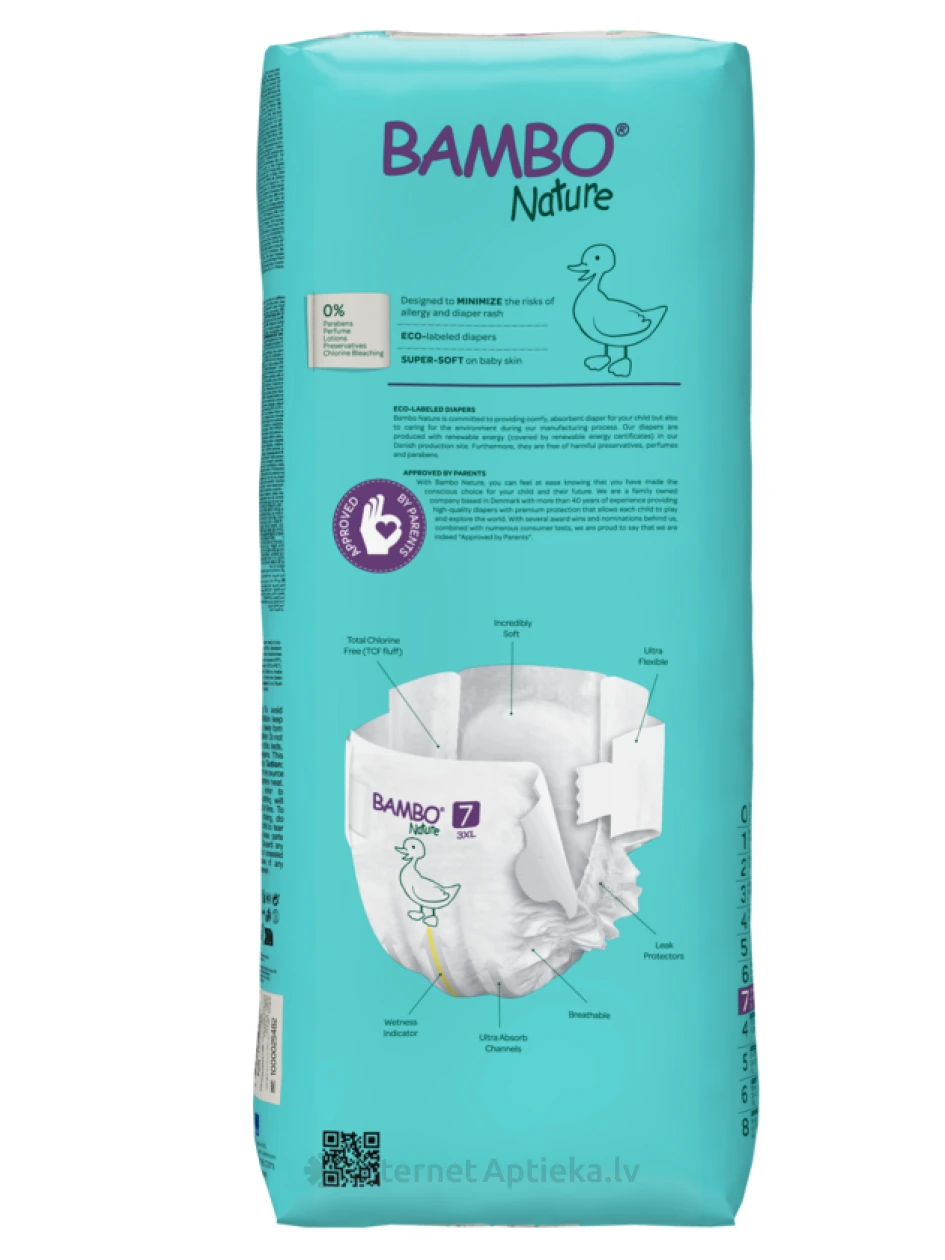 BAMBO NATURE mähkmed suurus 7, 18+ kg, 40 tk. | internetaptieka.lv