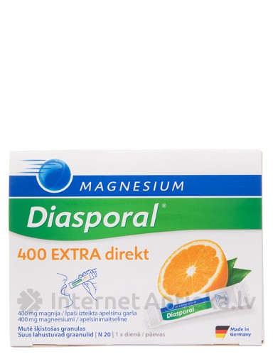 Magnesium Diasporal Extra Direkt 400 мг (магний) со вкусом апельсина, 20 пакетиков