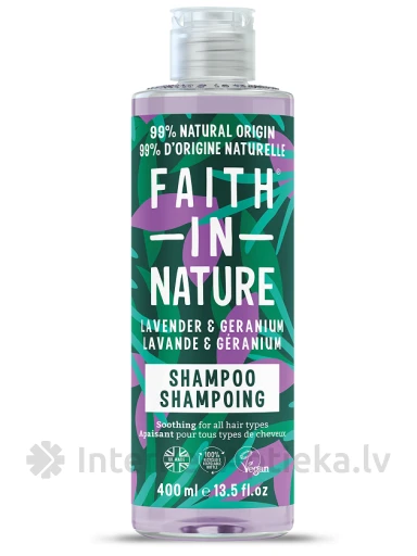 FAITH IN NATURE Lavender & Geranium шампунь, 400 мл | internetaptieka.lv