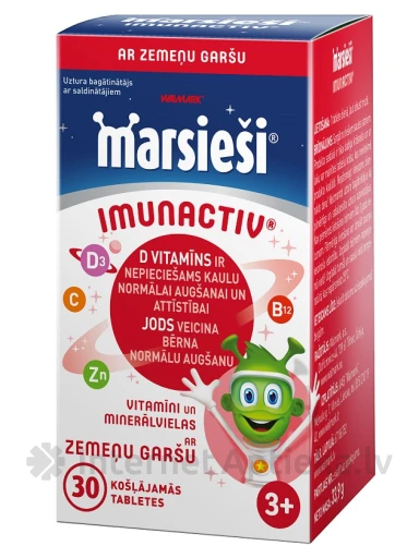 Walmark Marsieši Imunactiv zemeņu, 30 tabletes | internetaptieka.lv
