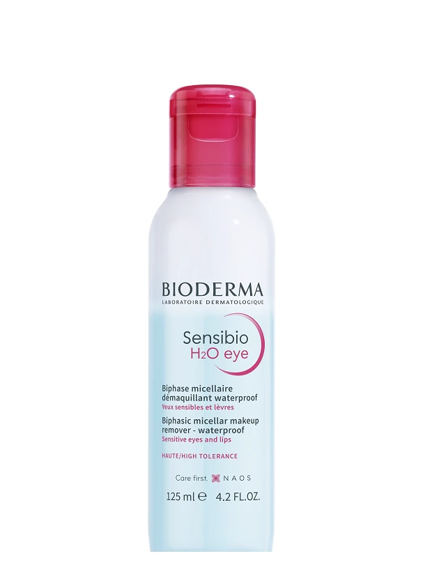 Bioderma Sensibio H2O divfāžu micelārais ūdens jutīgām acīm un lūpām, 125 ml