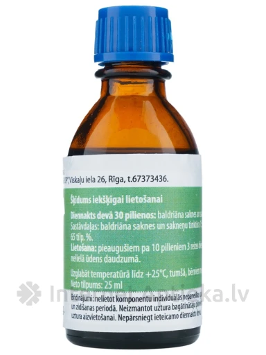 Palderjani tinktuur, 25 ml | internetaptieka.lv