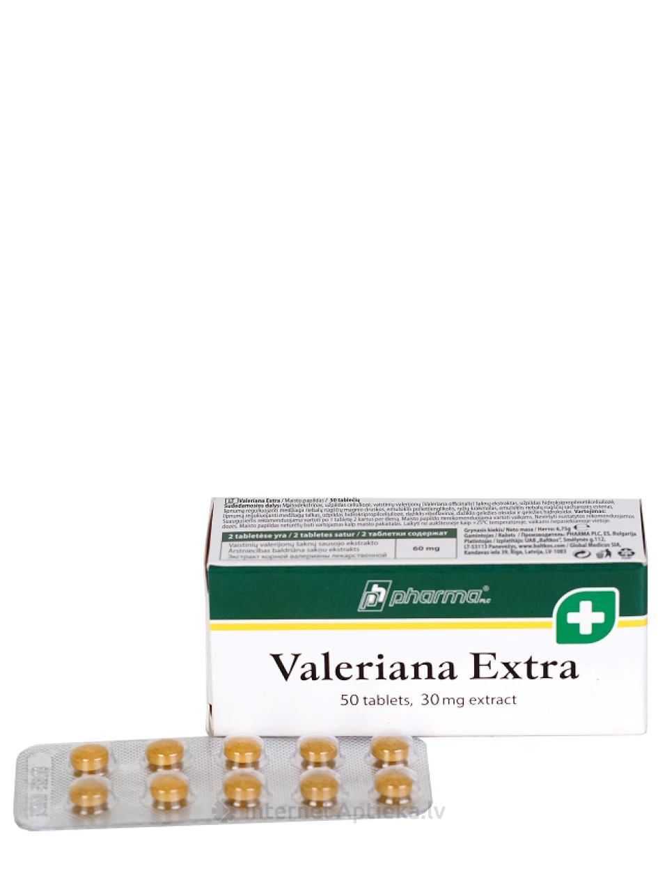 Valeriana extra tabletes, 50 gb. | internetaptieka.lv