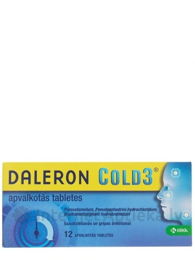 Daleron Cold 3, 12 tabletes | internetaptieka.lv