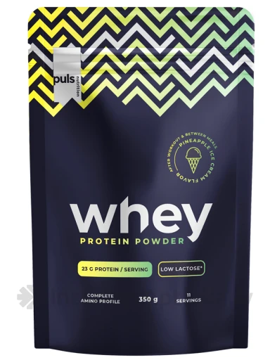 Puls Whey Proteīna pulveris ar ananāsa saldējuma garšu, 350 g | internetaptieka.lv