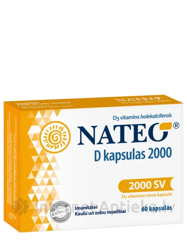 Nateo D SV2000, 60 kapsulas | internetaptieka.lv