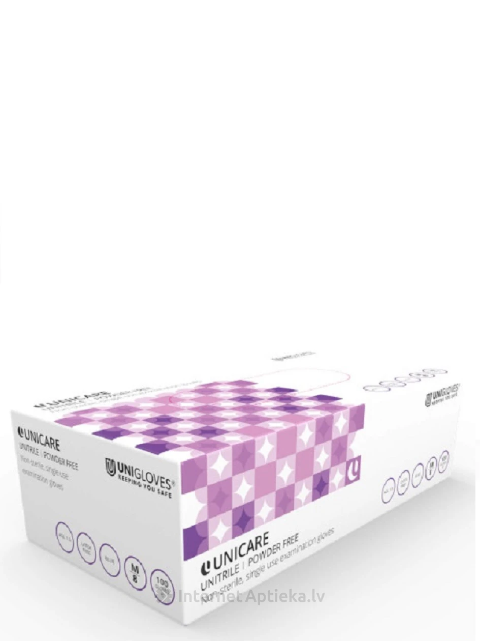 Нитриловые перчатки без пудры пурпурный размер S, 100 шт. | internetaptieka.lv