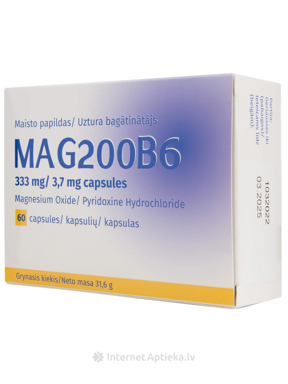 MAG200B6, 60 kapsulas | internetaptieka.lv
