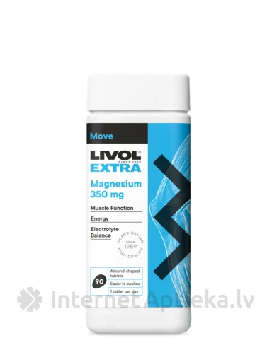 LIVOL EXTRA Magnesium 350 mg, 90 gb. | internetaptieka.lv