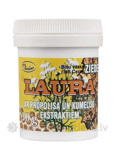 Deiro bišu vaska ziede Laura ar propolisa un kumelīšu ekstraktiem, 30 g | internetaptieka.lv