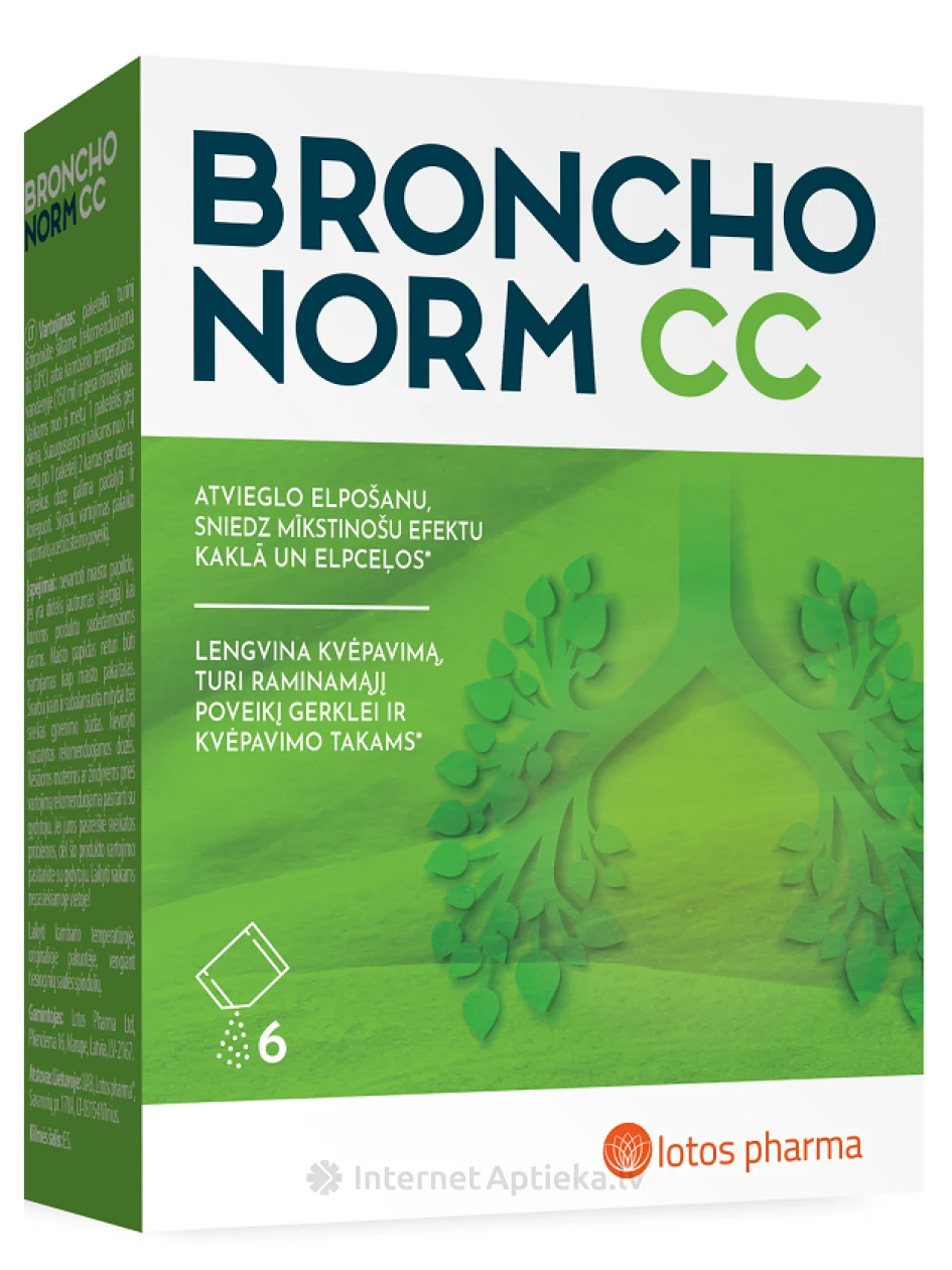 Bronchonorm CC pulveris, 6 gb. | internetaptieka.lv