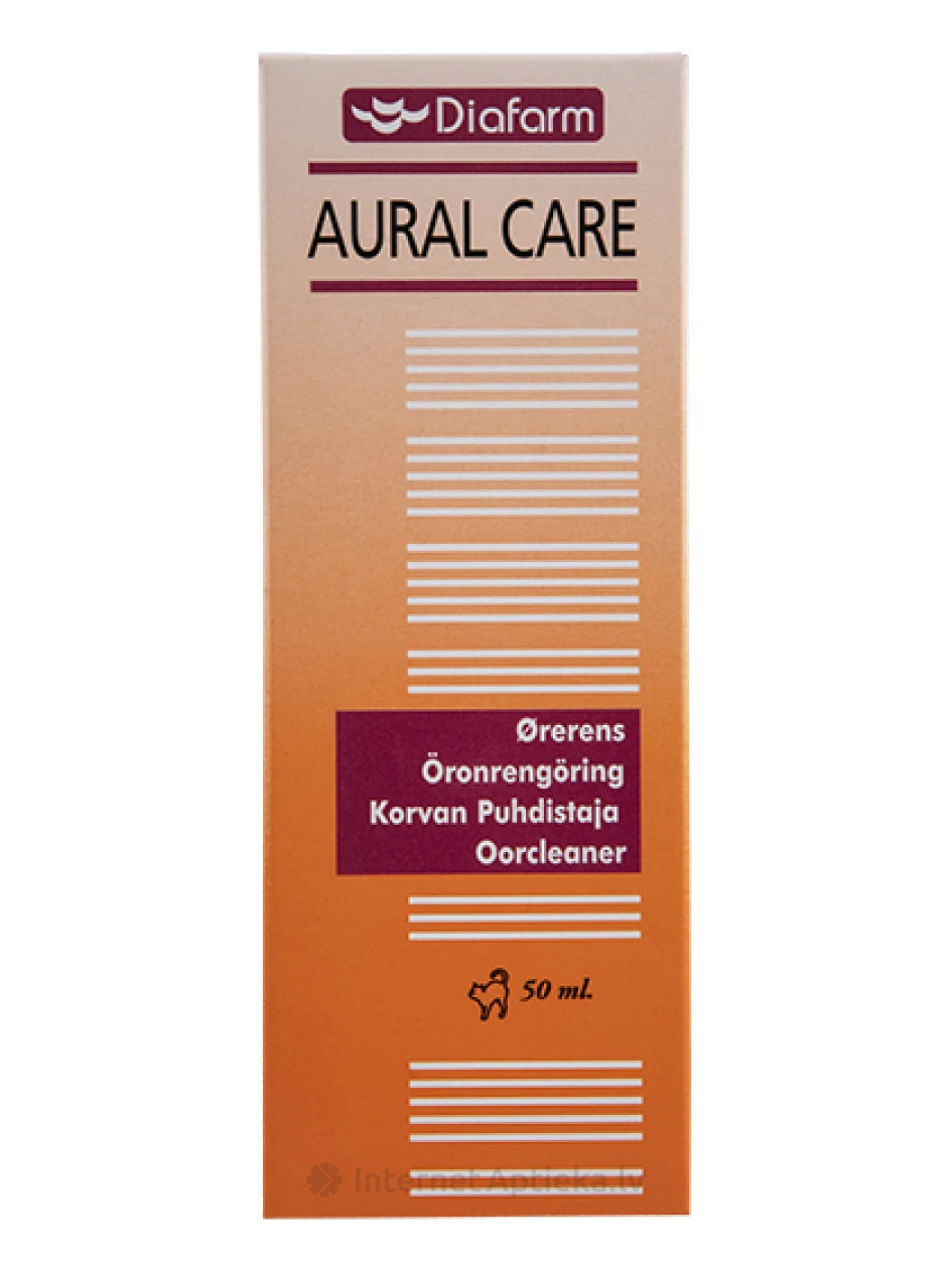 Diafarm Aural Care toode kõrvade puhastamiseks kassidele, 50 ml | internetaptieka.lv