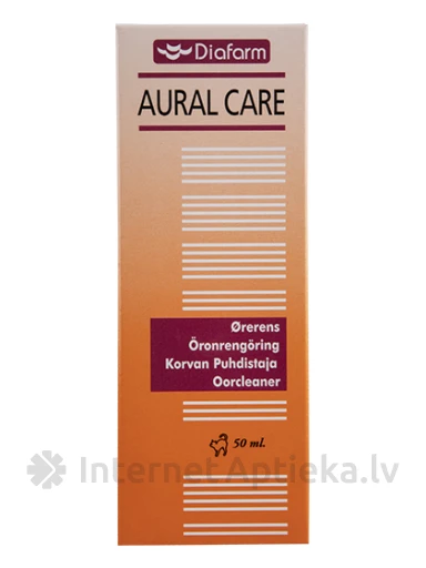 Diafarm Aural Care līdzeklis ausu tīrīšanai kaķiem, 50 ml | internetaptieka.lv