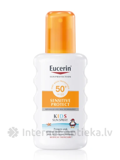 EUCERIN SUN лосьон для загара для детей с SPF50+, спрей, 200 мл | internetaptieka.lv