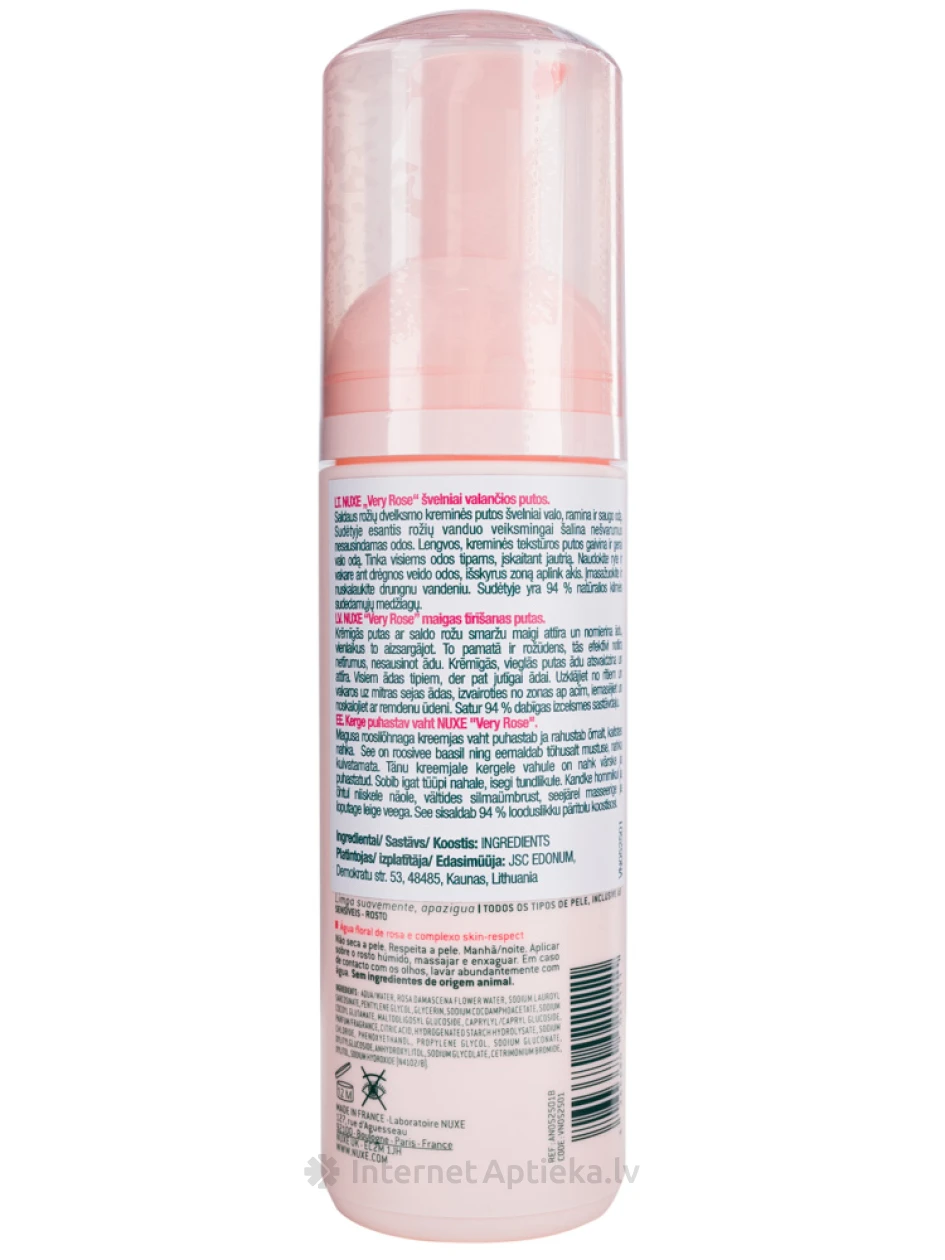 NUXE Very Rose õrn puhastusvaht, 150 ml | internetaptieka.lv